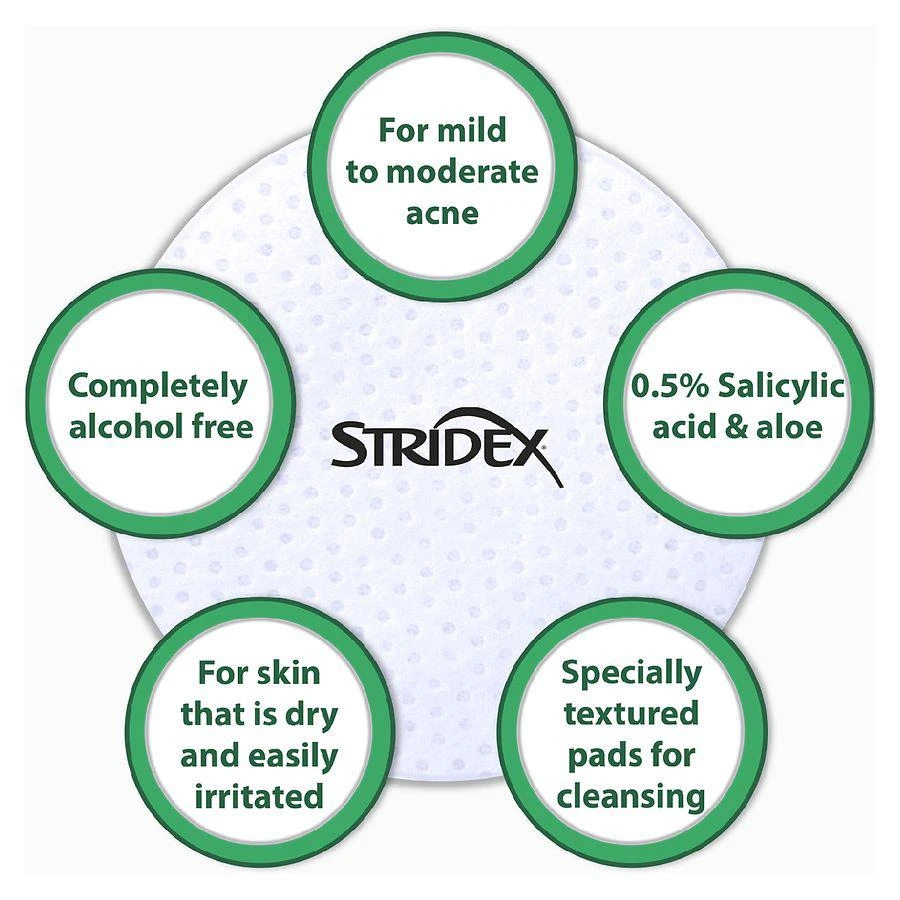 商品Stridex|水杨酸棉片 含芦荟,价格¥55,第4张图片详细描述