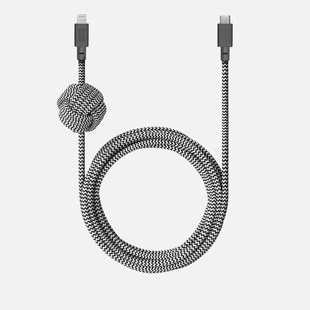 商品Native Union|Native Union Charging Night Cable 10m - USB-C to Lightning - Zebra,价格¥282,第1张图片