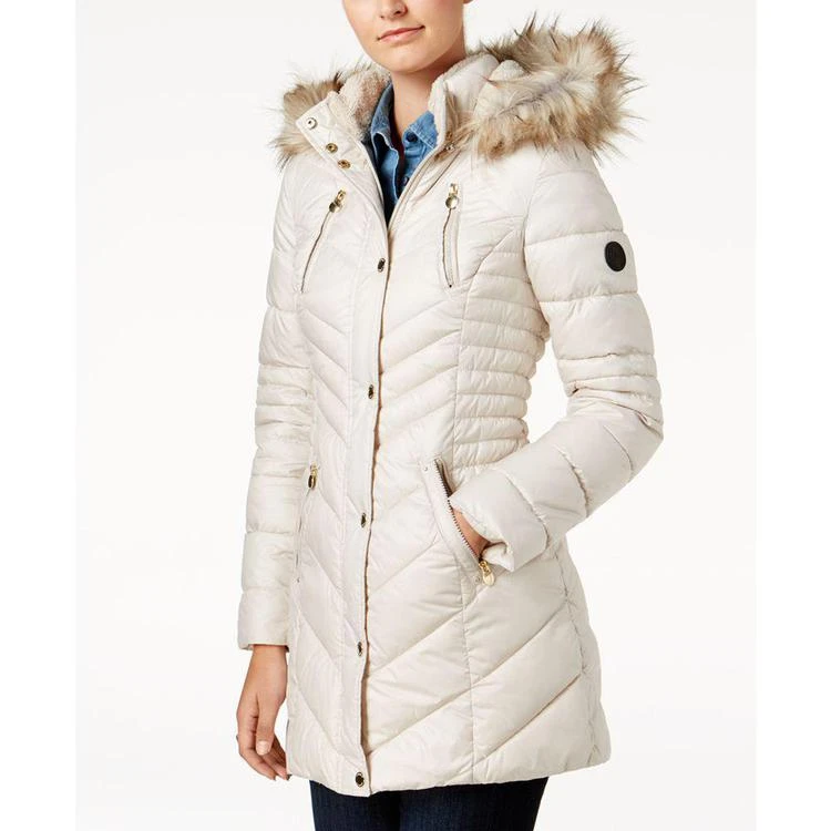 商品Laundry by Shelli Segal|Faux-Fur-Trim Fleece-Lined Puffer Coat,价格¥1047,第4张图片详细描述