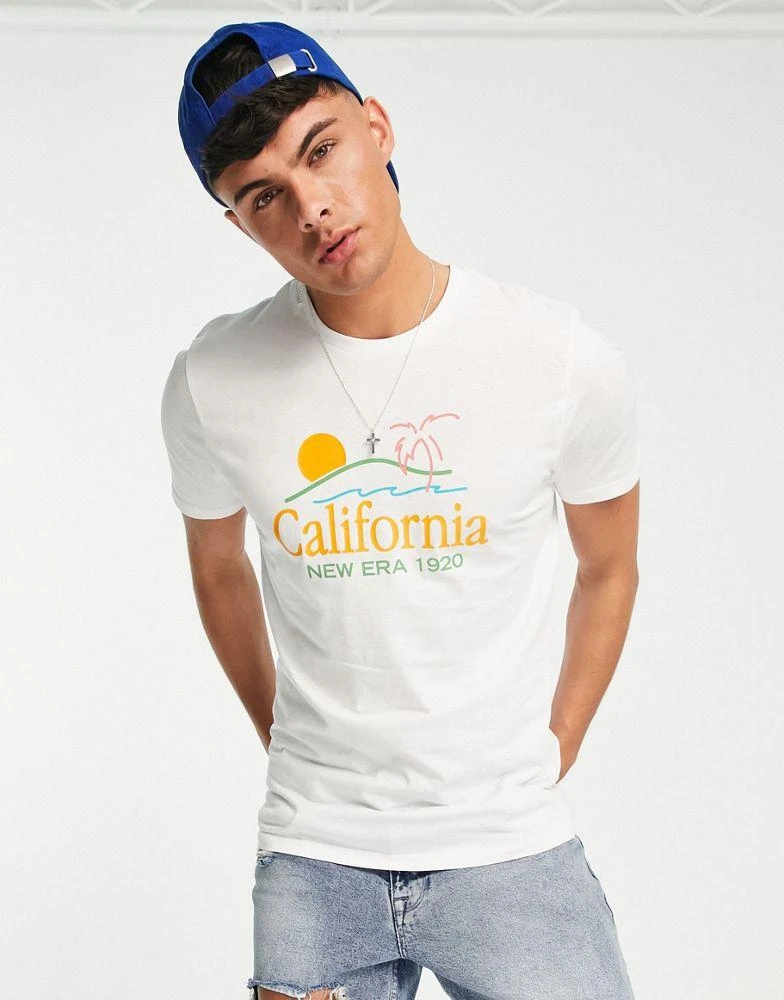 商品New Era|New Era California print t-shirt in white,价格¥116,第1张图片