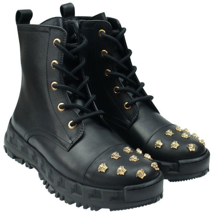 商品Versace|Black Medusa Stud Boots,价格¥1657,第4张图片详细描述