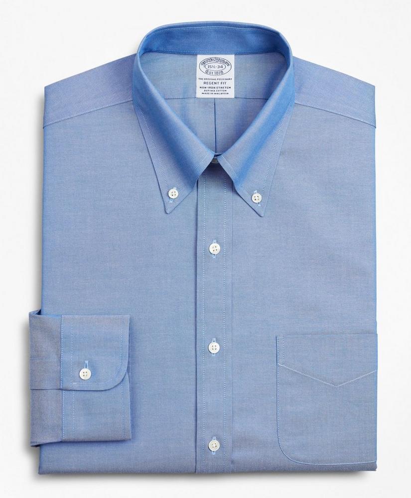 商品Brooks Brothers|Stretch Regent Regular-Fit  Dress Shirt, Non-Iron Pinpoint Button-Down Collar,价格¥880,第6张图片详细描述