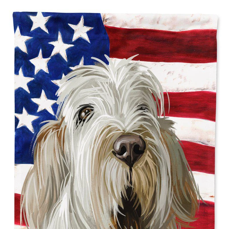 商品Caroline's Treasures|28 x 40 in. Polyester Spinone Italiano Dog American Flag Flag Canvas House Size 2-Sided Heavyweight,价格¥329,第1张图片