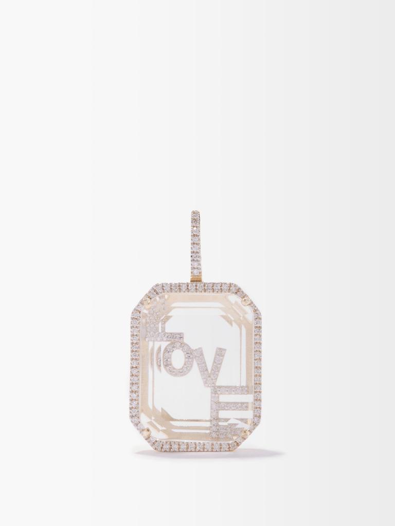 商品MATEO|Love diamond, crystal & 14kt gold charm,价格¥31678,第1张图片