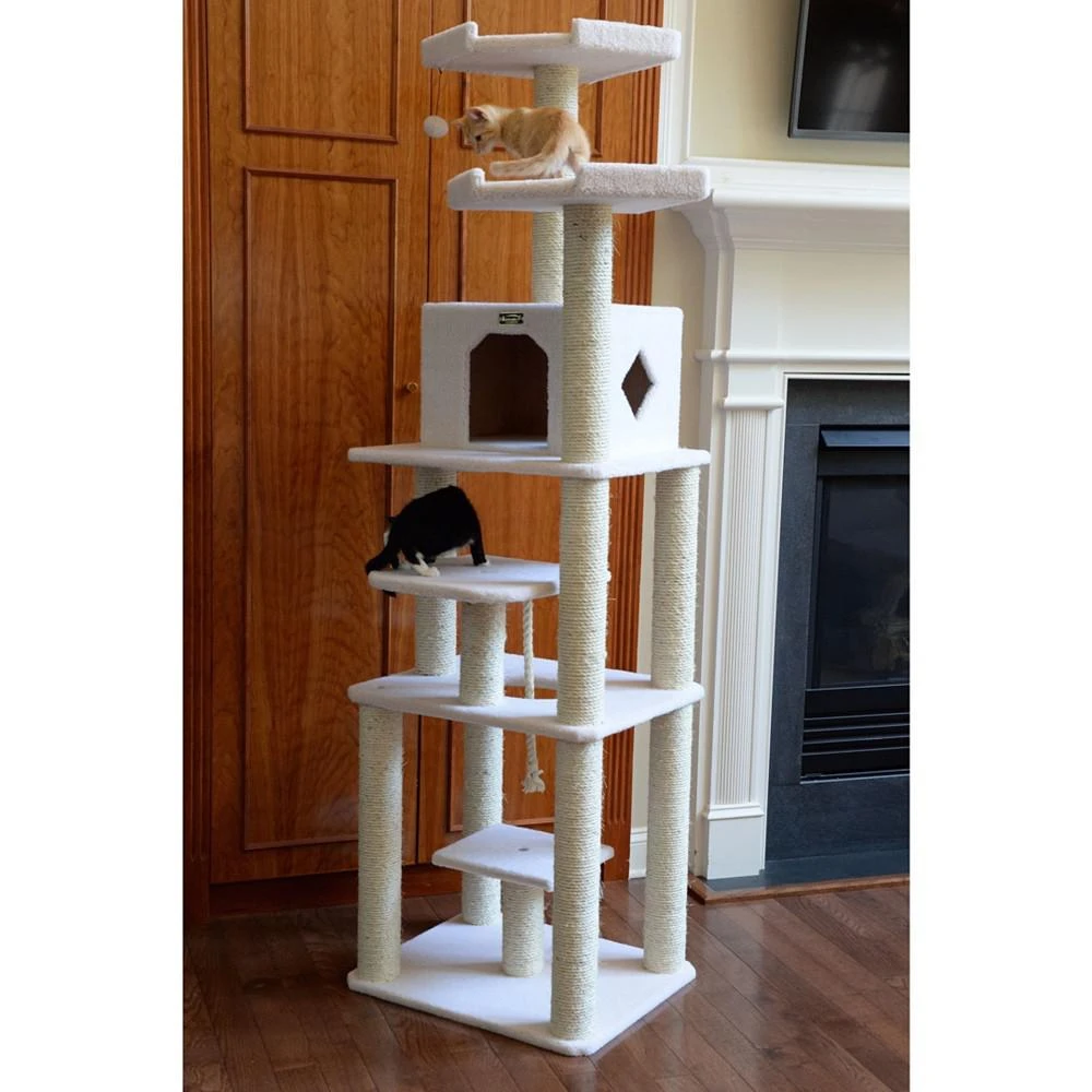 商品Macy's|Real Wood Cat Tree, 6 Levels With Playhouse & Rope Swing,价格¥2478,第4张图片详细描述