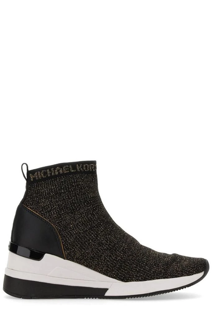 商品Michael Kors|Michael Michael Kors Skyler Metallic Stretch Knit Sock Sneakers,价格¥967,第1张图片