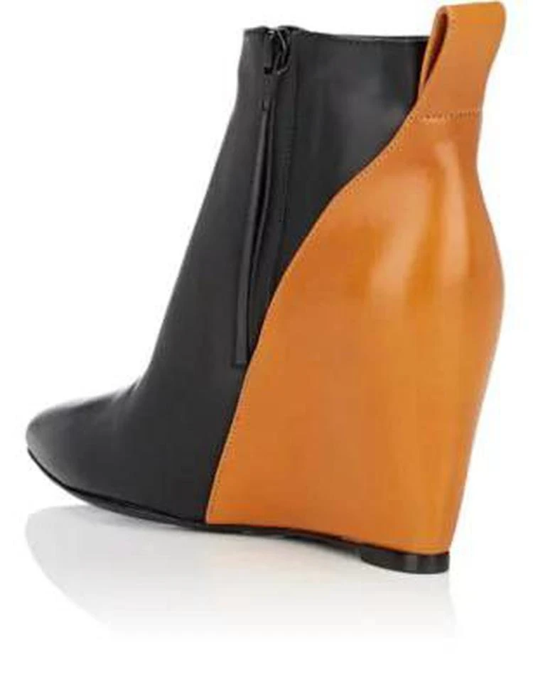 商品Paco Rabanne|Colorblocked Leather Wedge Ankle Boots,价格¥3414,第3张图片详细描述