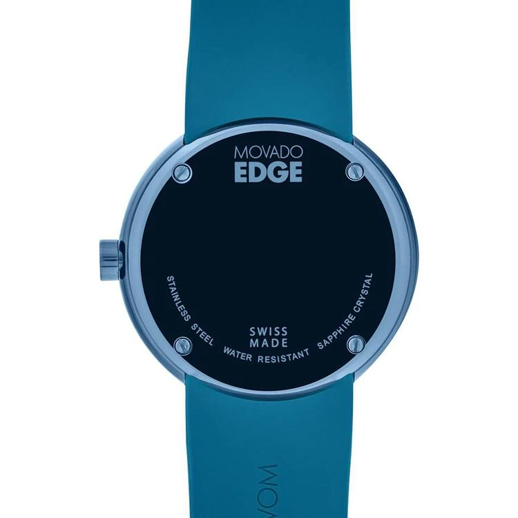 商品Movado|Men's Swiss Edge Blue Silicone Strap Watch 40mm 3680042,价格¥3780,第3张图片详细描述