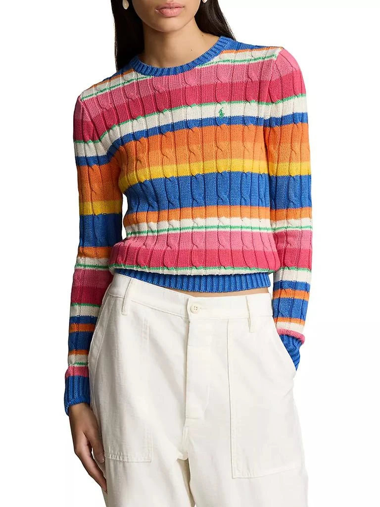 商品Ralph Lauren|Striped Cotton Cable-Knit Sweater,价格¥1261,第3张图片详细描述