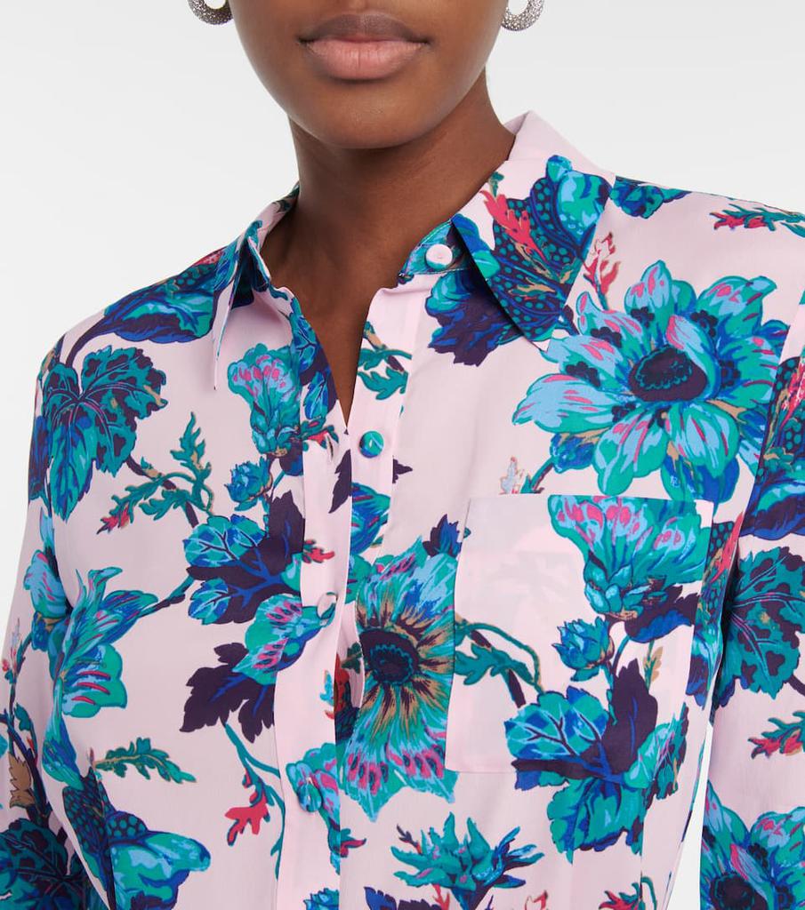 Prita floral-print shirt minidress商品第4张图片规格展示