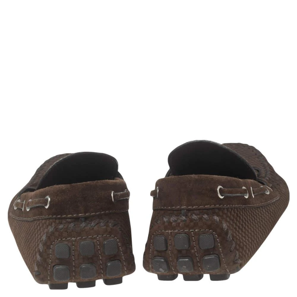 商品[二手商品] Louis Vuitton|Louis Vuitton Brown Petit Damier Suede Bow Loafers Size 44,价格¥2479,第5张图片详细描述