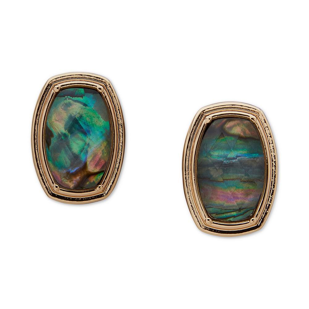 Gold-Tone Abalone Doublet Clip-On Earrings商品第1张图片规格展示