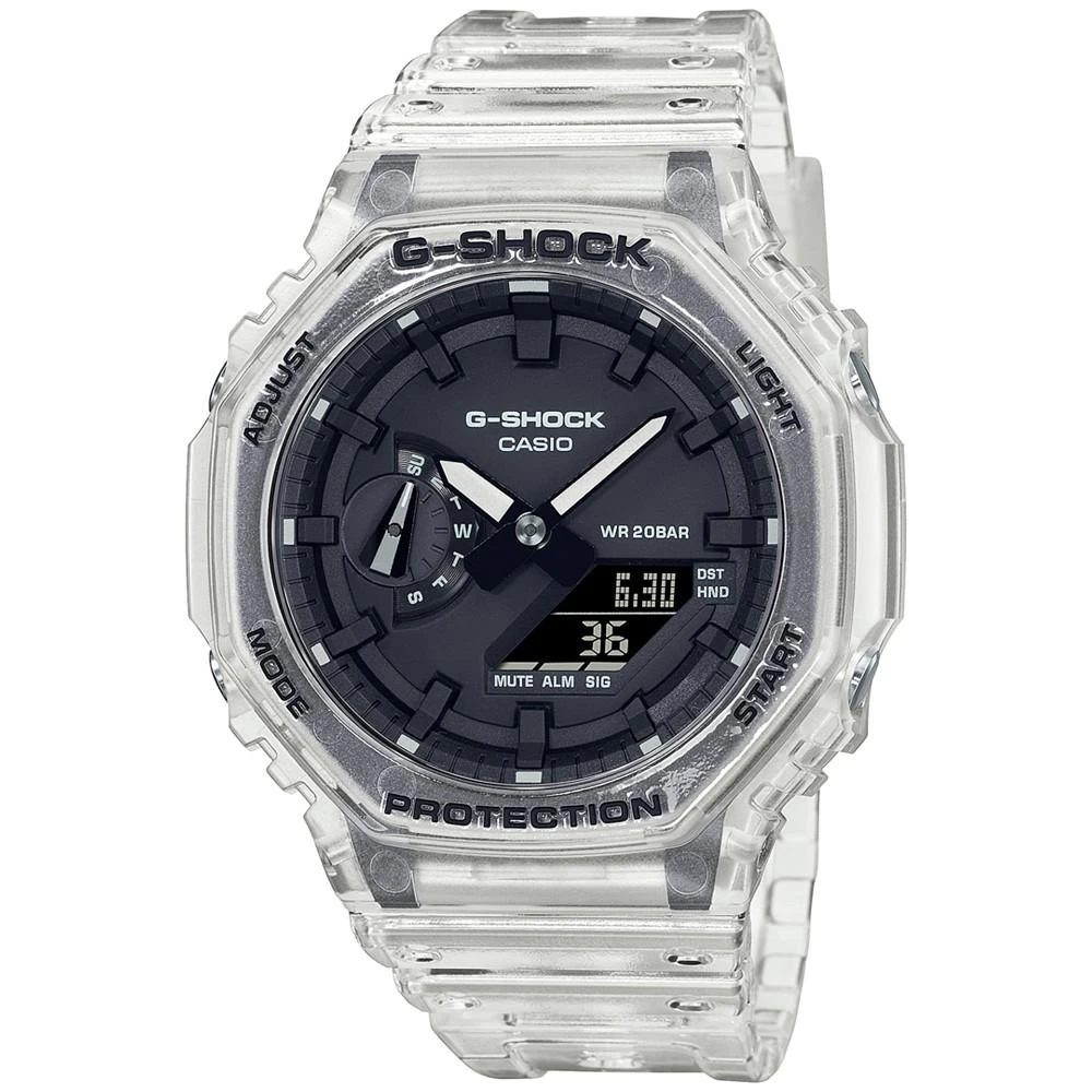 商品G-Shock|Men's Analog-Digital Clear Resin Strap Watch 45.4mm GA2100SKE-7A,价格¥618,第1张图片