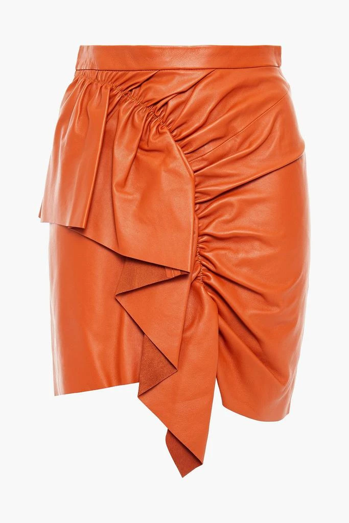 商品Isabel Marant|Nela ruffled ruched leather mini skirt,价格¥2591,第3张图片详细描述