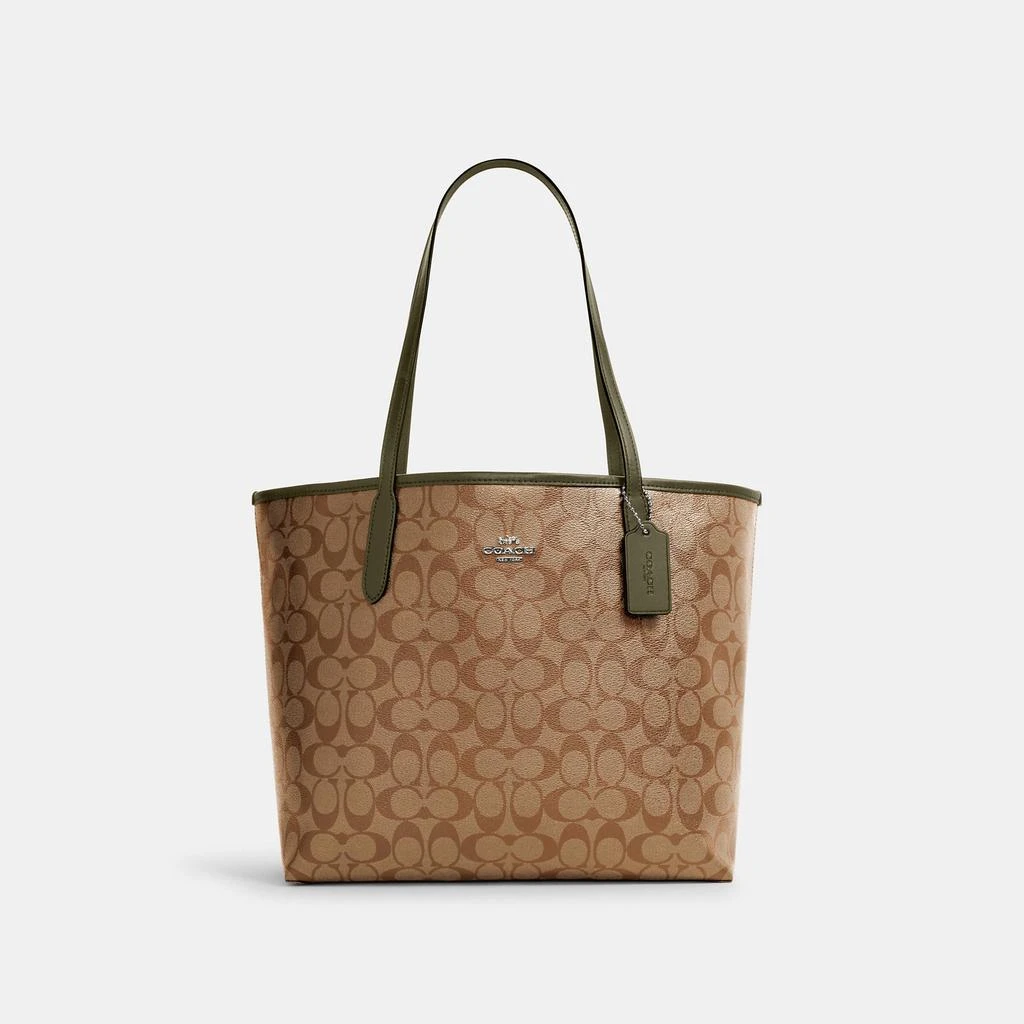 Coach Outlet Coach Outlet City Tote In Signature Canvas 6