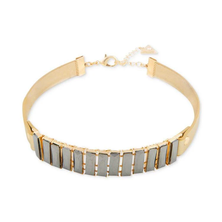 商品GUESS|Gold-Tone Hematite-Tone Stone Choker Necklace,价格¥59,第1张图片