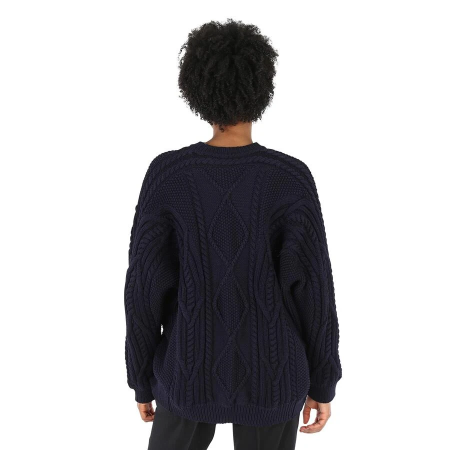 商品Burberry|Ladies Ink Blue Cable Knit Open-Front Jumper,价格¥686,第3张图片详细描述