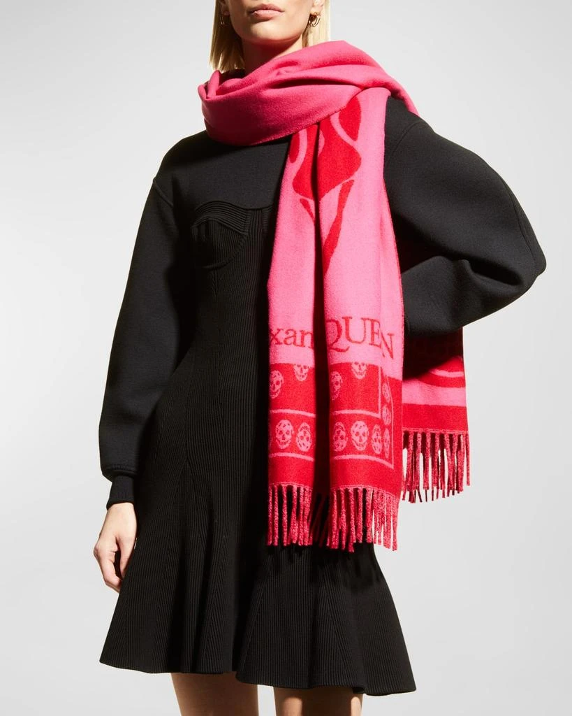 商品Alexander McQueen|Oversize Skull Wool Shawl,价格¥2349,第1张图片