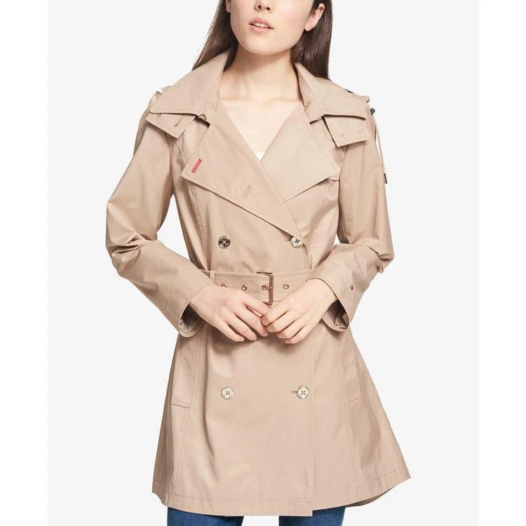 商品Tommy Hilfiger|Water-Resistant Hooded Belted Trench Coat,价格¥852,第1张图片
