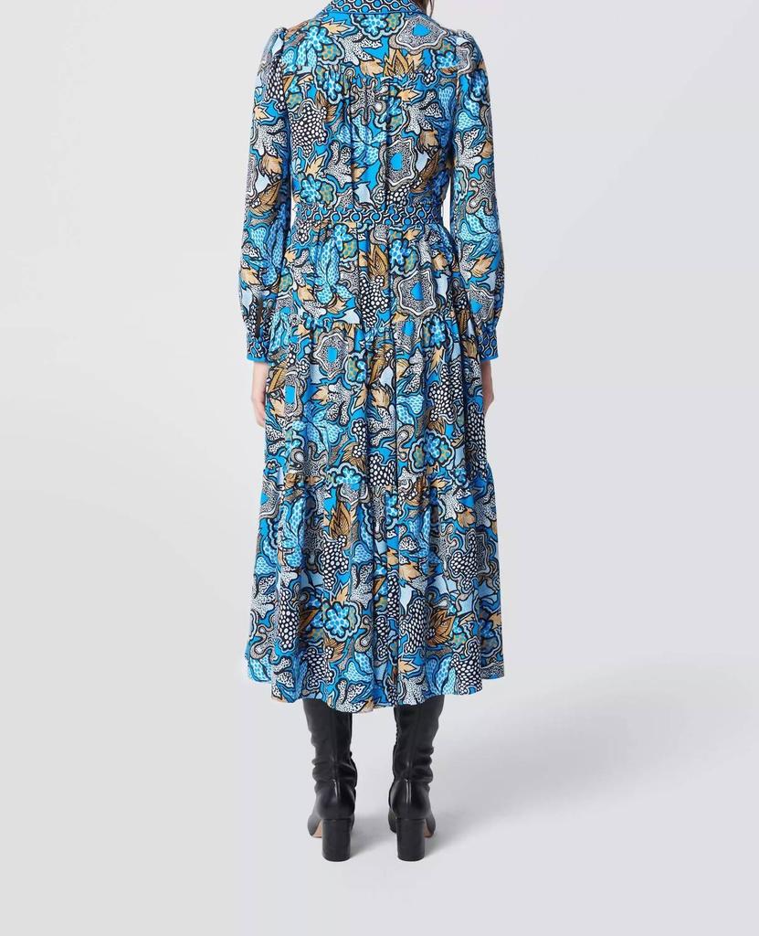 Alea Midi Shirt Dress In Floral Patch Blue Dot Geo商品第2张图片规格展示
