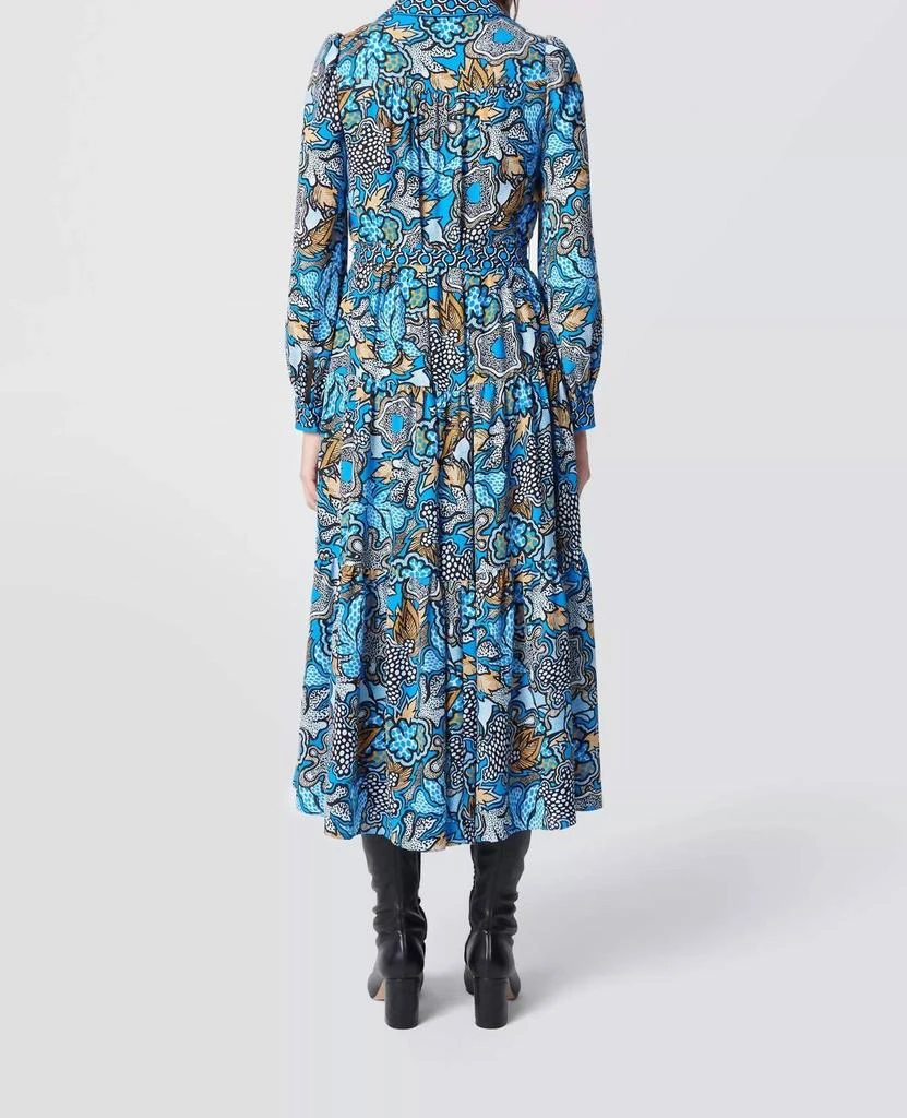 商品Diane von Furstenberg|Alea Midi Shirt Dress In Floral Patch Blue Dot Geo,价格¥2633,第1张图片