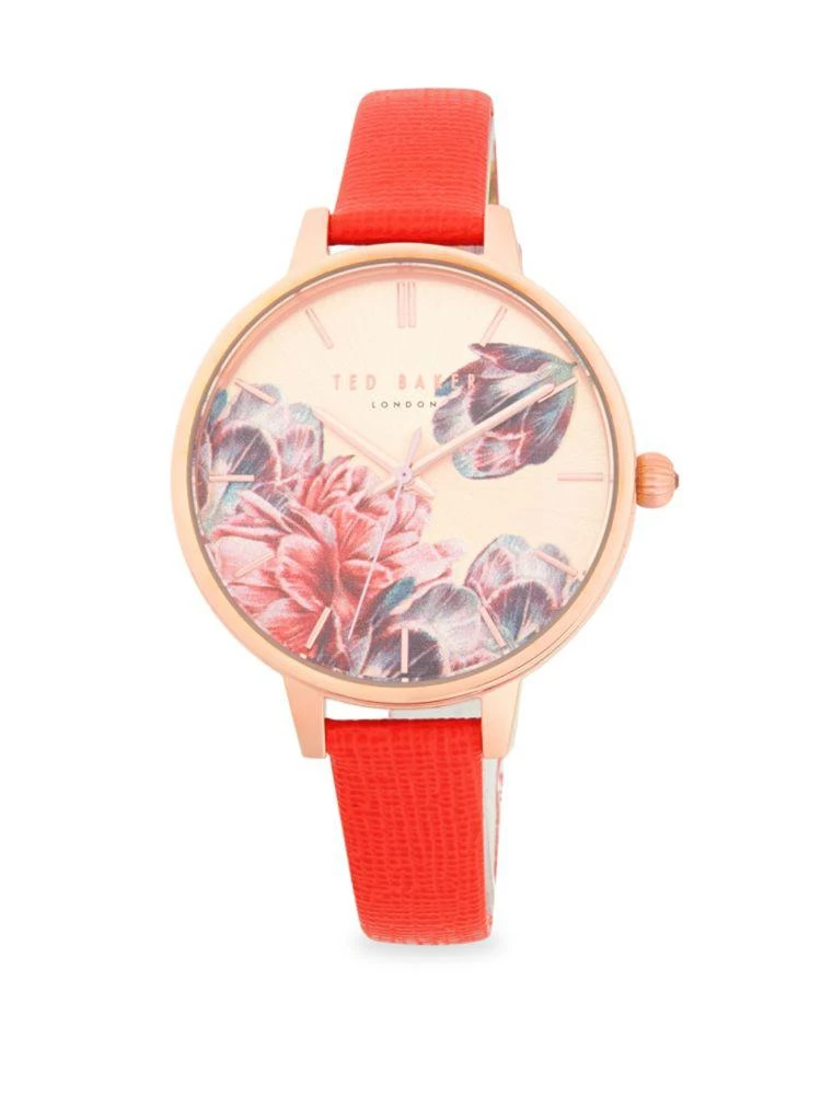 商品Ted Baker London|Kate Rose-Goldtone Leather Strap Watch,价格¥458,第1张图片