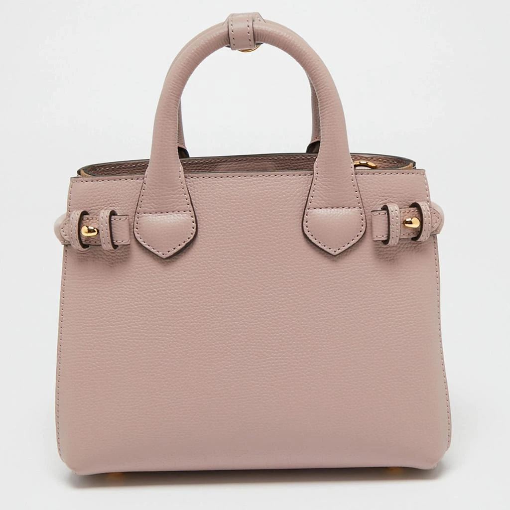 商品Burberry|Burberry Lilac/Beige Leather and House Check Canvas Baby Banner Tote,价格¥7436,第4张图片详细描述