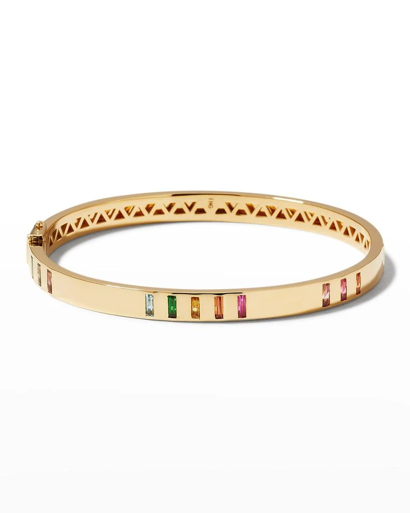 商品Harwell Godfrey|18k Yellow Gold Baguette Sapphire Bangle,价格¥56167,第1张图片