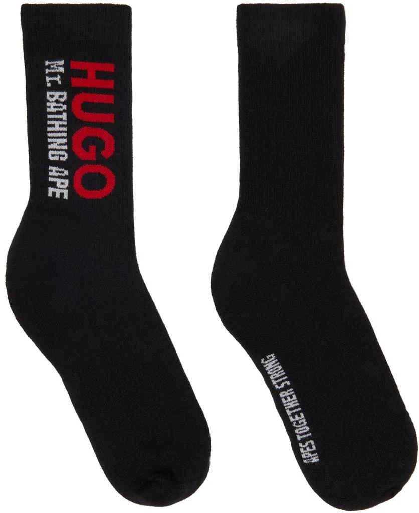商品Hugo Boss|Black & White Mr. Bathing Ape Edition Two-Pack Logo Socks,价格¥204,第2张图片详细描述