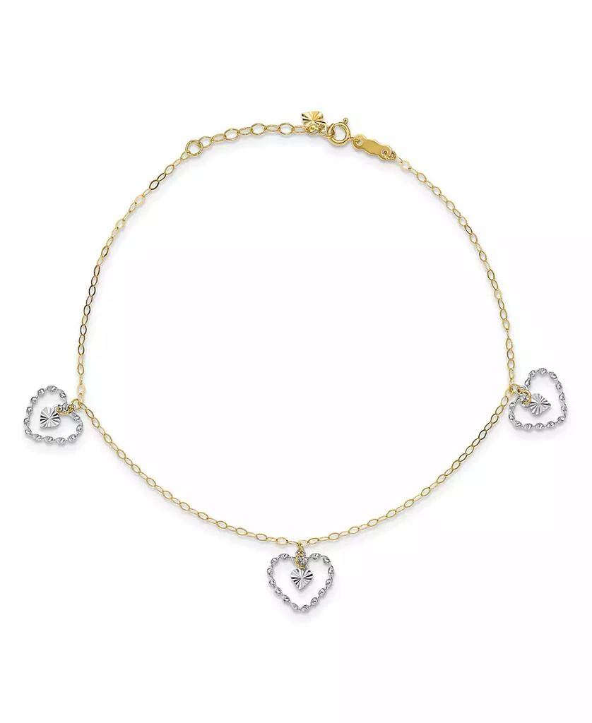 商品Macy's|Heart Anklet in 14k Yellow and White Gold,价格¥1646,第1张图片