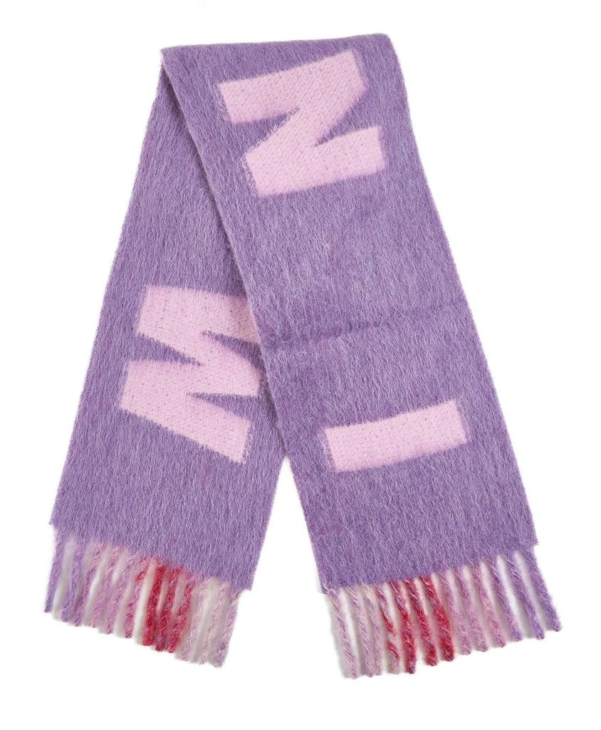 商品Marni|Marni Logo Detailed Frayed-Edge Scarf,价格¥1268,第3张图片详细描述