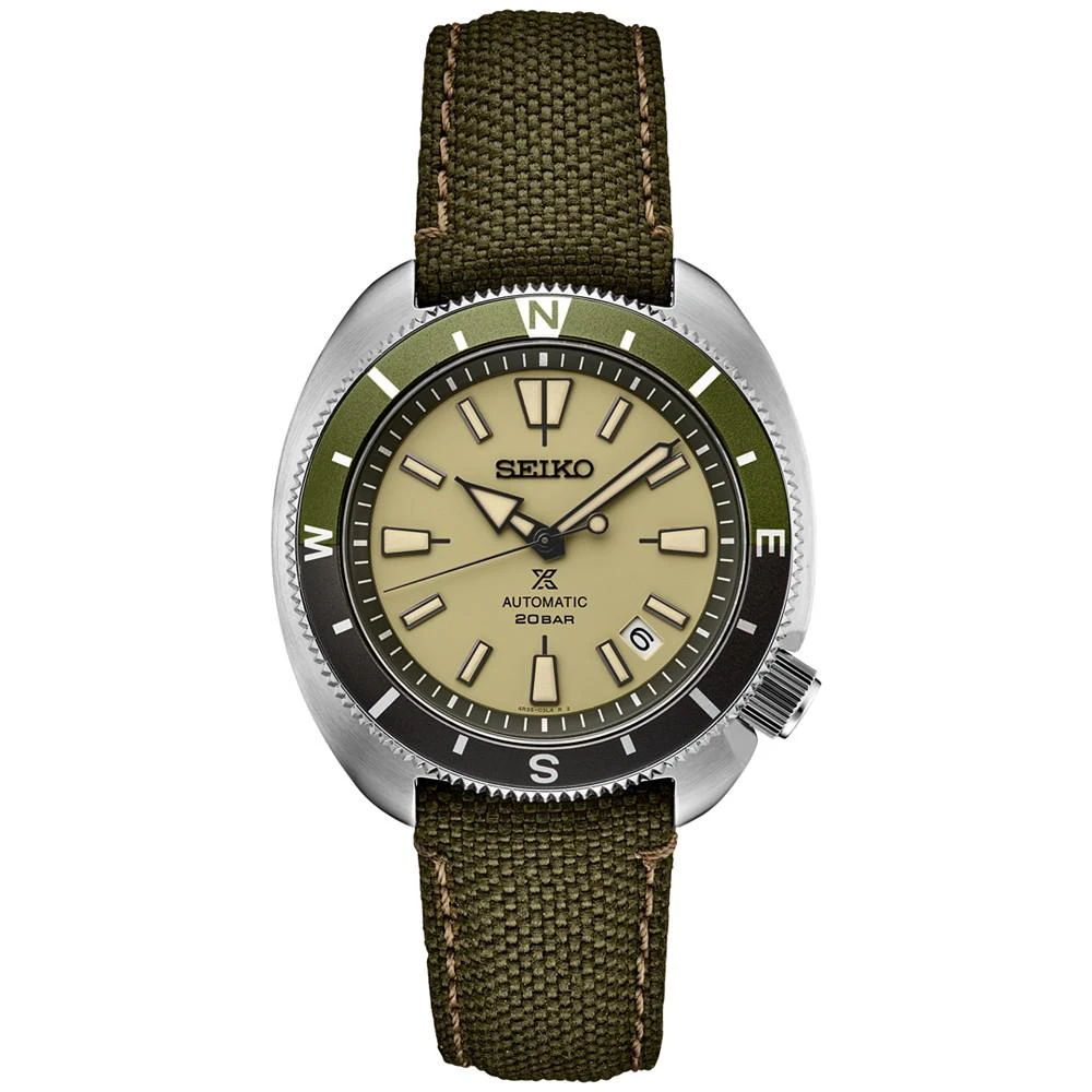 商品Seiko|Men's Automatic Prospex Green Nylon Strap Watch 42mm,价格¥3931,第1张图片