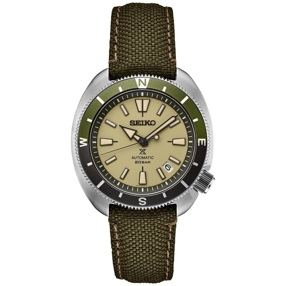 商品Seiko|Men's Automatic Prospex Green Nylon Strap Watch 42mm,价格¥3907,第1张图片