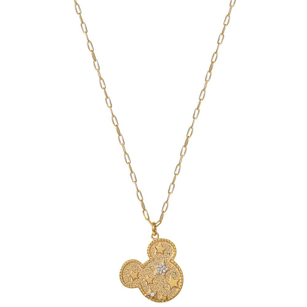 Cubic Zirconia Mickey Mouse Star 18" Pendant Necklace in 18k Gold-Plated Sterling Silver商品第3张图片规格展示