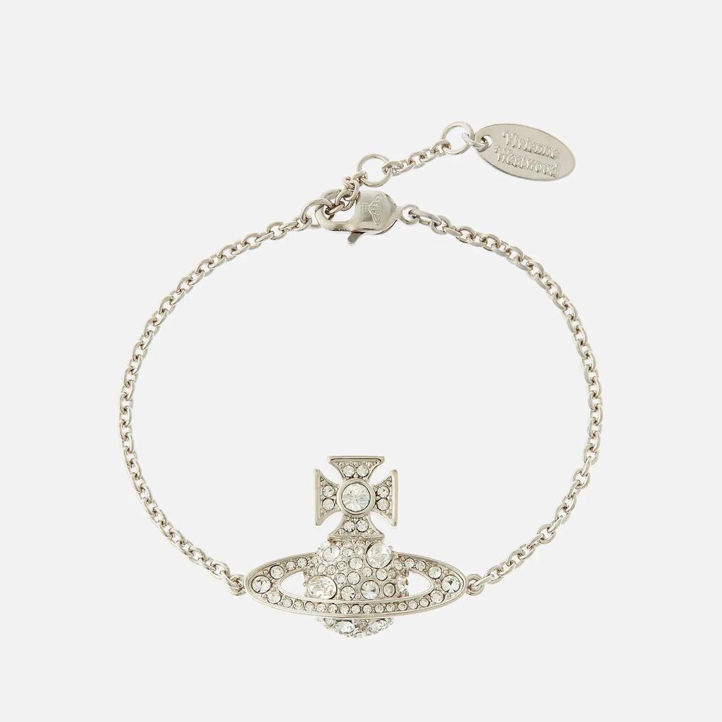 Vivienne Westwood Francette Relief Silver-Tone Cubic Zirconia Bracelet商品第1张图片规格展示