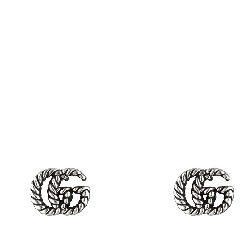 GUCCI/古驰 Double G系列 925银双G纺锤花边耳环商品第1张图片规格展示