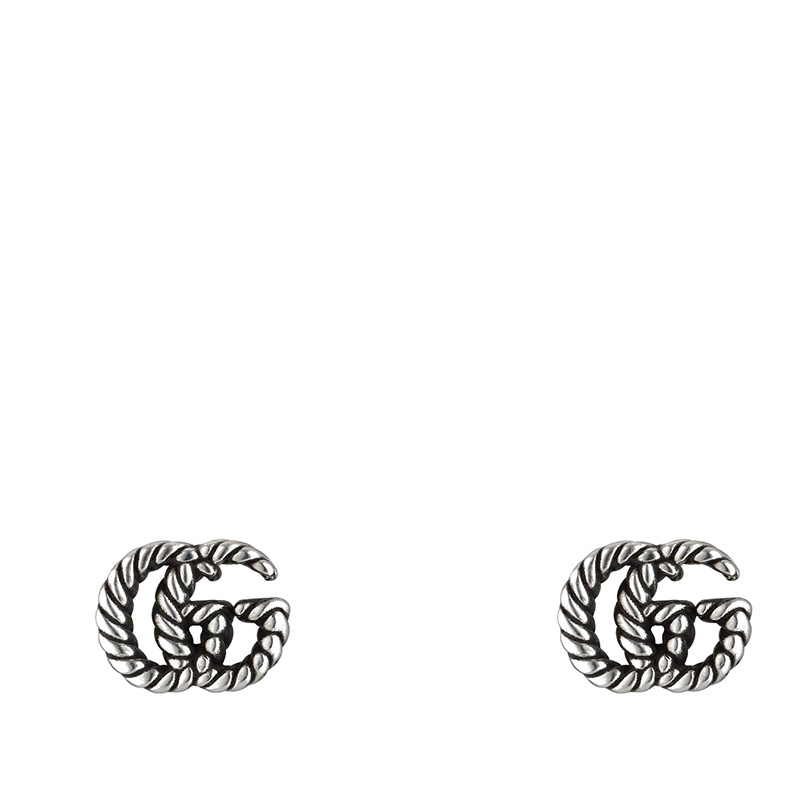 商品Gucci|GUCCI/古驰 Double G系列 925银双G纺锤花边耳环,价格¥2383,第1张图片