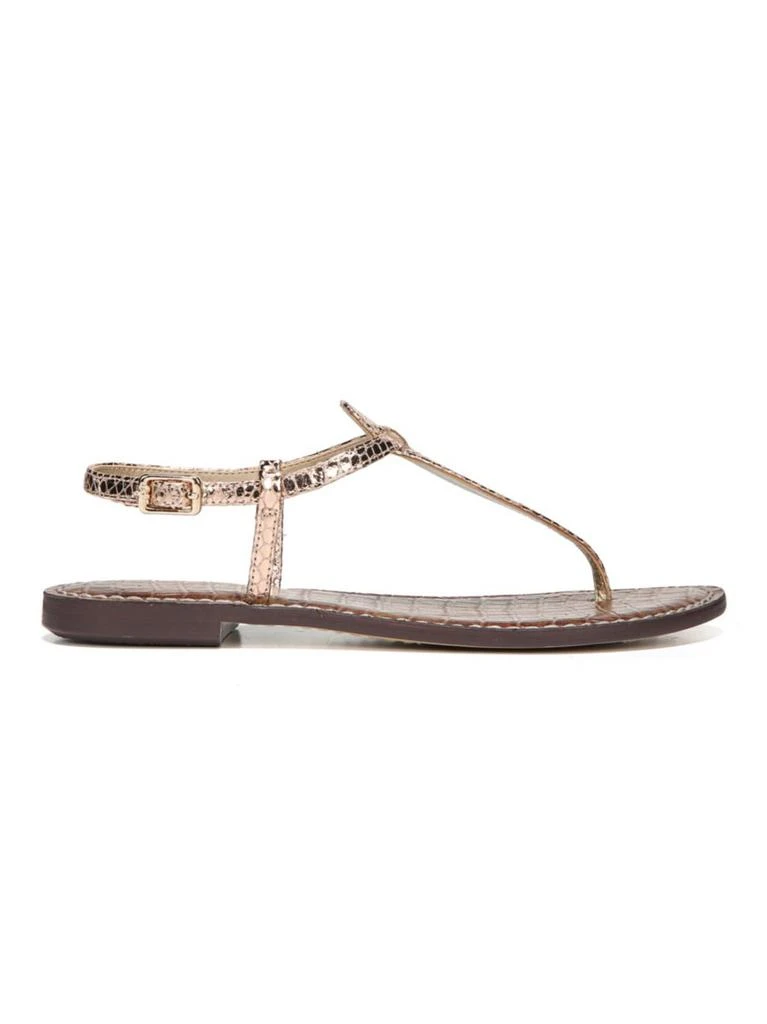 商品Sam Edelman|Gigi Rose Gold Boa Snake Print Leather Thong Sandals,价格¥528,第1张图片