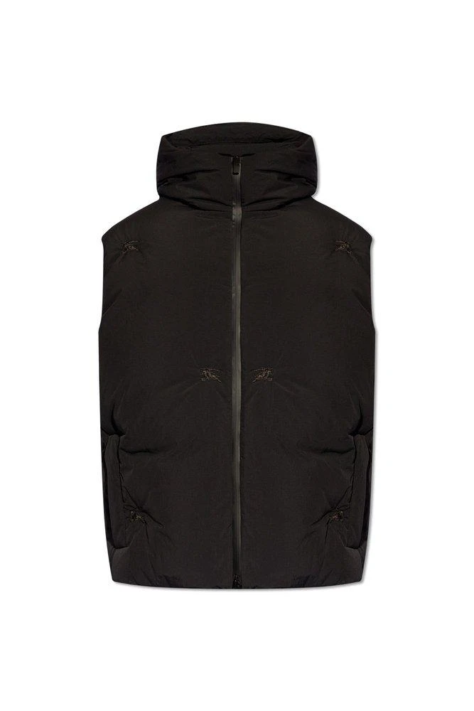 商品Burberry|Burberry Logo Embroidered Hooded Down Gilet,价格¥8437,第1张图片