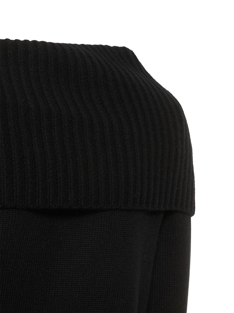 Asymmetric Neckline Cashmere Sweater商品第4张图片规格展示