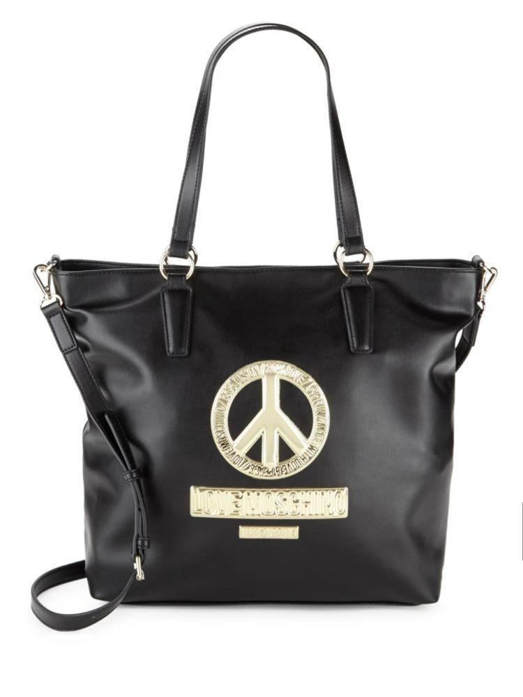 商品Moschino|Peace Sign Faux Leather Tote,价格¥1180,第1张图片