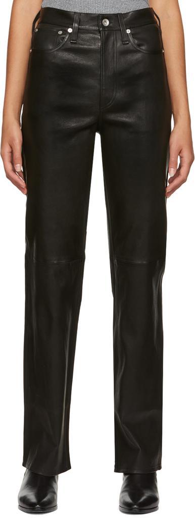 商品Rag & Bone|黑色 Alex 皮革长裤,价格¥10325,第1张图片