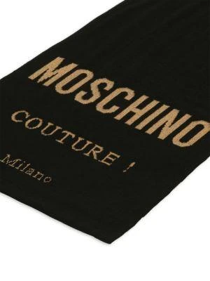 商品Moschino|Logo Embroidered Wool Blend Scarf,价格¥720,第3张图片详细描述