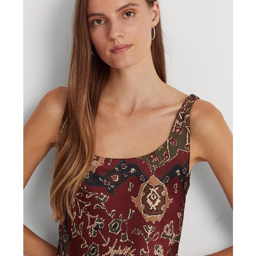 商品Ralph Lauren|Women's Printed Satin Sleeveless Dress,价格¥299,第3张图片详细描述