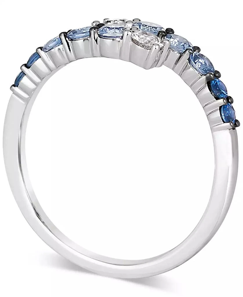 Denim Ombré (5/8 ct. t.w.) & White Sapphire (1/5 ct. t.w.) Bypass Statement Ring in 14k White Gold 商品