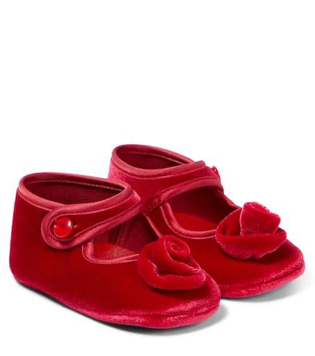 商品MONNALISA|婴幼儿 — 花卉贴花雪尼尔短靴,价格¥1415,第1张图片