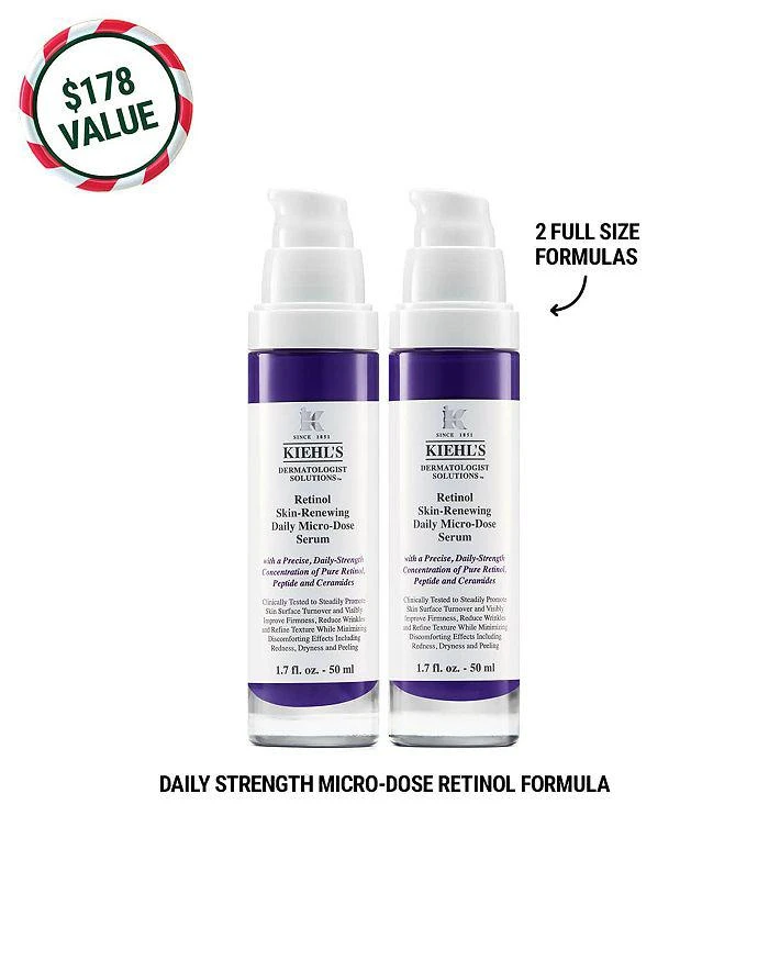 商品Kiehl's|Retinol Skin Renewing Daily Micro Dose Duo ($178 value),价格¥969,第2张图片详细描述