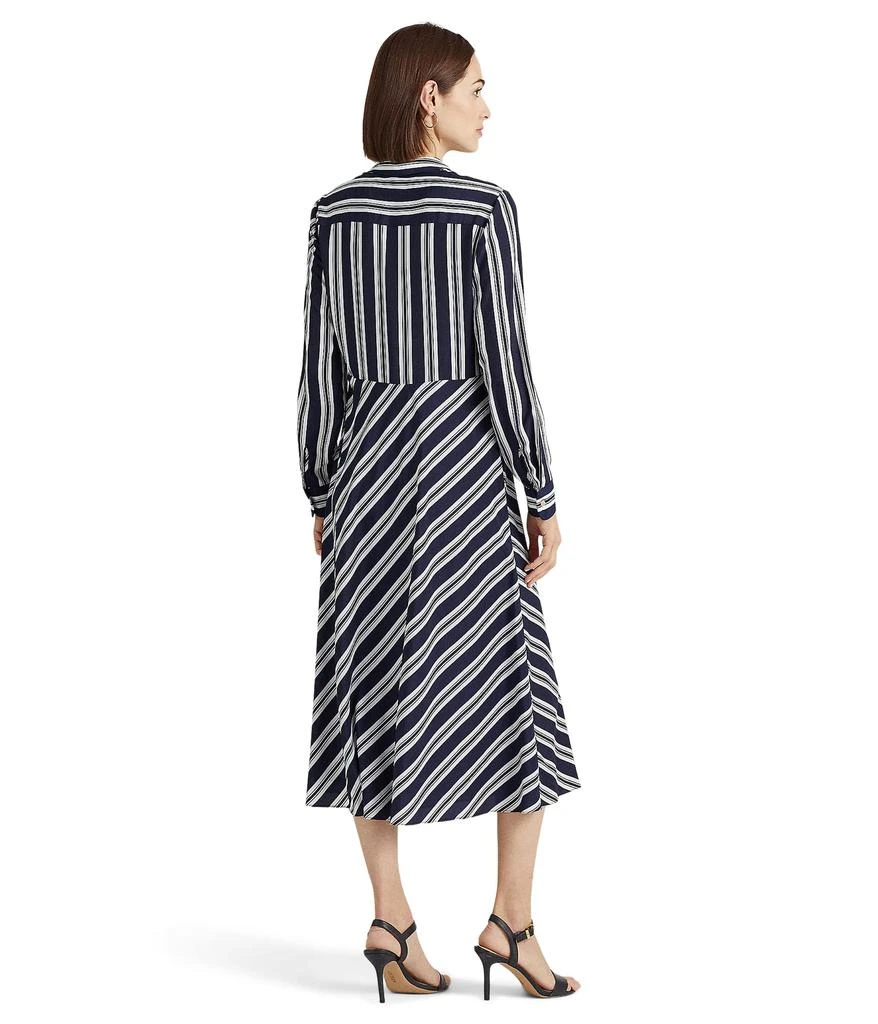 商品Ralph Lauren|Petite Striped Tie Front Crepe Midi Dress,价格¥930,第2张图片详细描述