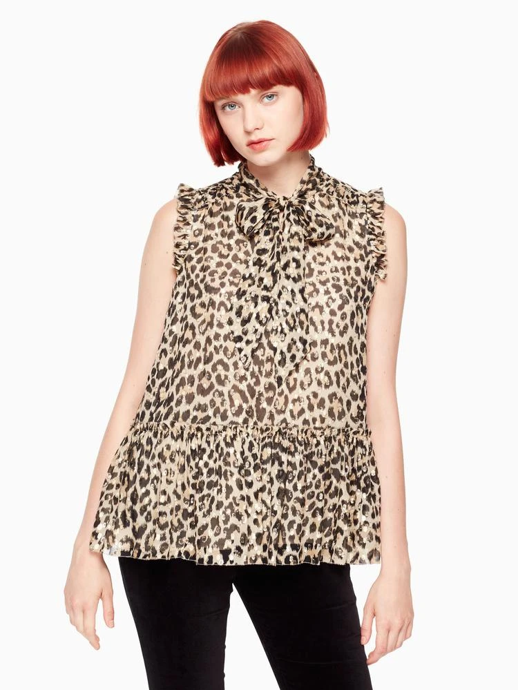 商品Kate Spade|leopard-print clipped dot top,价格¥1556,第1张图片