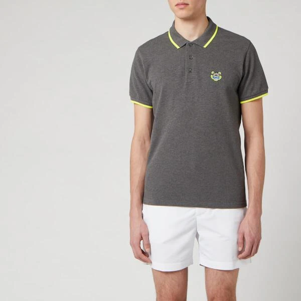 商品Kenzo|KENZO Men's Short Sleeve Tiger Crest Polo Shirt - Dark Grey,价格¥649,第1张图片